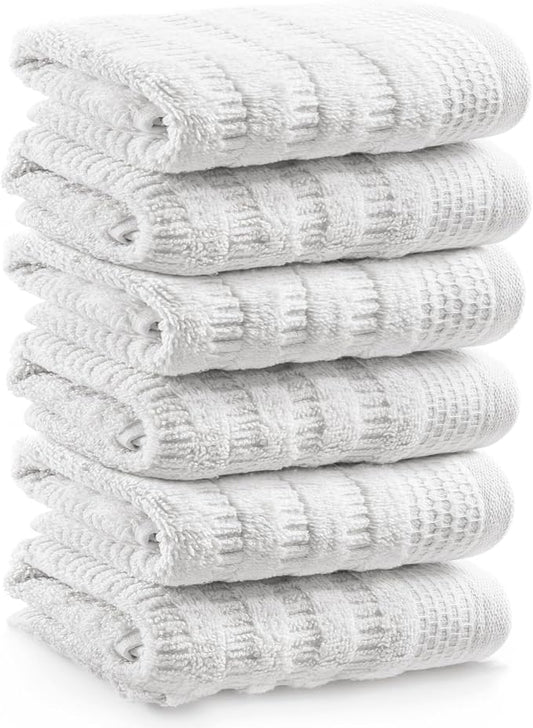 Softerry Pure Organic Cotton Washcloth Set - 100% Soft Cotton - Absorbent and Durable - 500 GSM Quick Dry - Luxury Hotel & Spa Quality - Fade Resistant - Eco Friendly