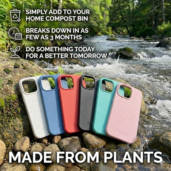 Eco by GranolaGear - Eco-Friendly Phone Case for iPhone 13 Pro - Biodegradable, Compostable, Plastic-Free, Made from Plants - Sea Glass