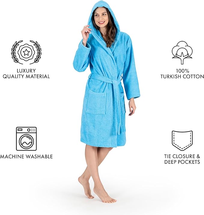Nine West Women's Hooded Terry Bathrobe