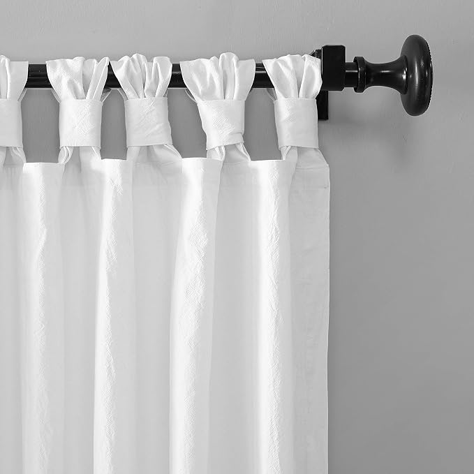 Archaeo Washed Cotton Twist Tab Curtain, 52" x 95", White