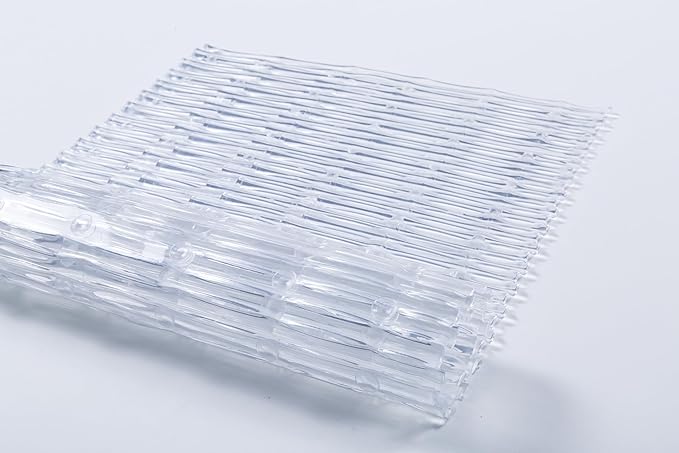 Bamboo Non-Slip Bath Tub Mat - Non-Toxic - Safe, Clean, Machine-Washable, Superior Grip & Drainage - Non-Slip Bath Mat - Vinyl - for Smooth/Non-Textured Tubs Only - Clear