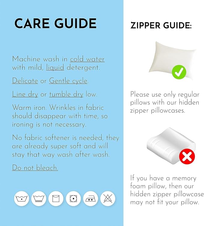 Zippered Pillowcases - King Size 36x20, 100% Viscose Derived from Bamboo, 2 PK, Gray - Cooling Pillow Cases - Silky Pillow Covers for Hot Sleepers, Menopause, Night Sweats - by JoMo