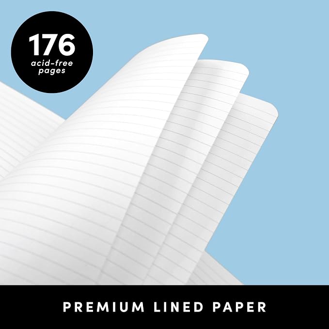 PAPERAGE Softcover Lined Journal Notebook (Dark Green), 176 Pages, Large B5 College Ruled Notebook, 7.6 inches x 10 inches - 100 GSM Thick Premium Paper, Leather Journal for Home, Work & School