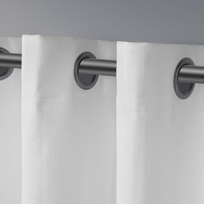 Exclusive Home Loha Linen Grommet Top Curtain Panel Pair, 54"x108", Winter White (Pack of 3)