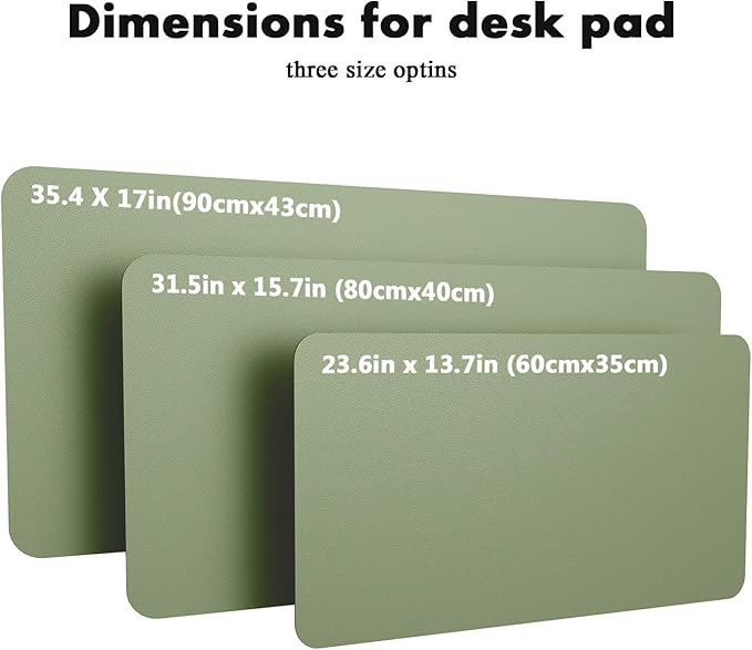 YSAGi Double-Sided Desk Pad, 31.5"x15.7"Leather Desk Mat, Eco Cork Desk Pad Protector,Large Mouse Pad,Waterproof Desk Blotter for Office/Home(Bamboo Green)