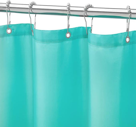 Gibelle Stall Small Shower Curtain Liner 36 x 72 Inches, Teal Shower Curtain Liner, Washable Waterproof Fabric Shower Liner for Bathroom, Machine Washable