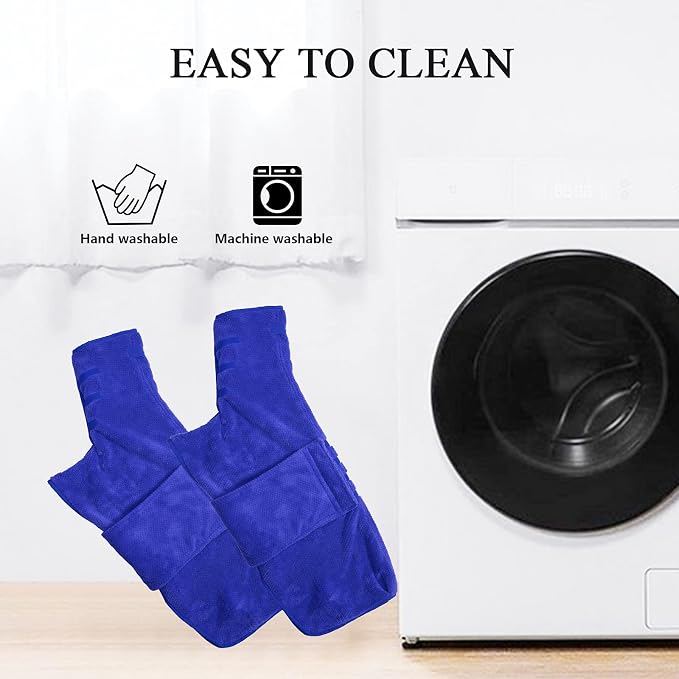 Geyecete Pineapple Grid Fast Drying Super Absorbent Dog Cat Bath Robe Towel - Blue - XXL