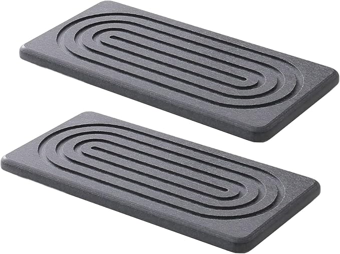 Set of 2 Breathable Natural Stone Mats High Absorption Soap Dishes for Soap Dispenser or Jewelry Storage Rack Holder Stylish Diatomite Countertop Stand