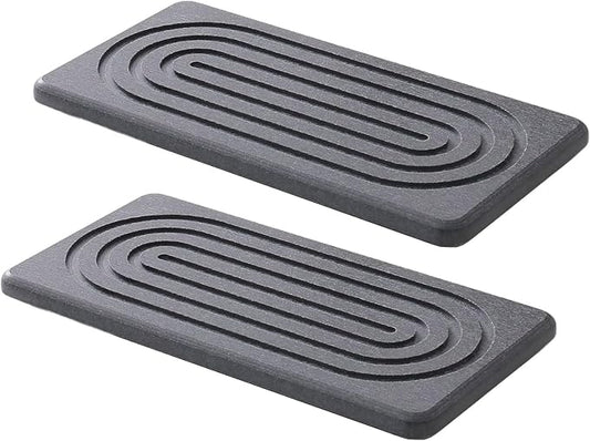 Set of 2 Breathable Natural Stone Mats High Absorption Soap Dishes for Soap Dispenser or Jewelry Storage Rack Holder Stylish Diatomite Countertop Stand