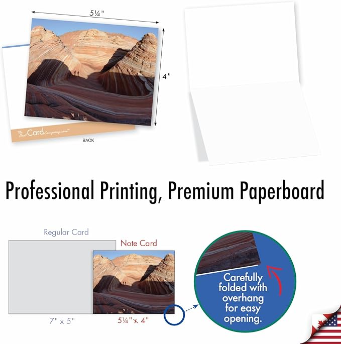 The Best Card Company - Box of 10 All Occasion Cards Blank (4 x 5.12 Inch) - Scenic Landscape Cards Assorted - Carved in Stone M1730BN
