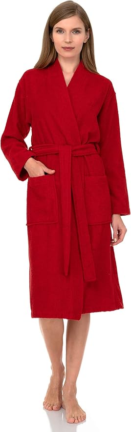 TowelSelections Womens Robe Cotton Kimono Bathrobe for Women Knee Length Terry Cloth Towel Robes for Women XS to 4X