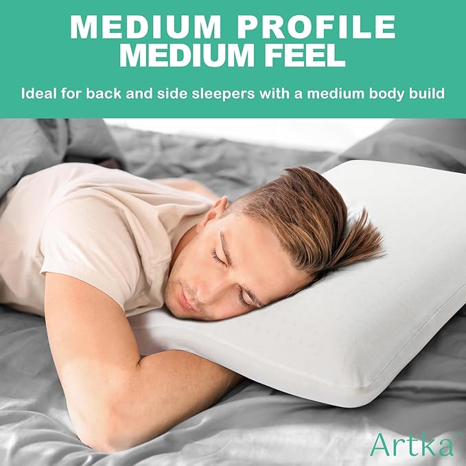 JOTOM 100% Natural Talalay Latex Latex Sleeping Bed Pillow – Luxury Extra Soft Pillow for Side, Back, and Stomach Sleepers - Removable Breathable Cotton Cover - Extra Soft (Standard (Extra Soft))