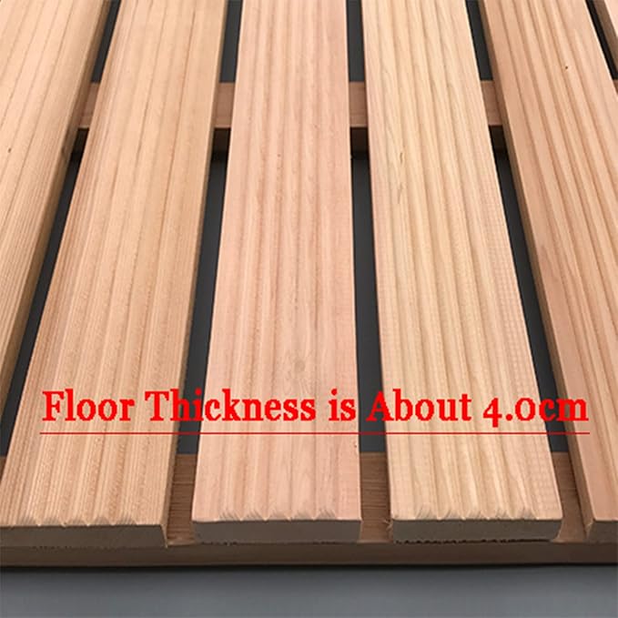 Bamboo Duckboard Bath Mat,Natural Wood Bath Shower Mat, Wooden Slatted Duck Board for Bathtub Spa Sauna, Waterproof Large Floor Mat for Indoor and Outdoor,Customizable,85x90cm/33x36in