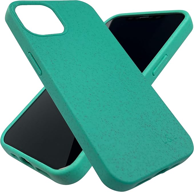 LOAM & LORE Biodegradable Phone Case for iPhone 15 Plus, Plastic Free Eco Friendly Phone Case, Plant Based Compostable iPhone 15 Plus, Premium Zero-Waste Phone Cover (Mint)