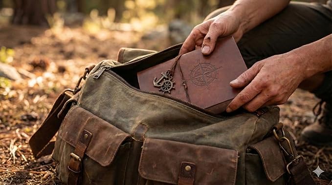 EvZ 7-Inch Refillable A6 Binder Notebook - Premium Vegan Leather Personal Planner, Eco-Friendly Journal with 6-Ring Loose-Leaf System for Writing, Business, and Creative Sketches, Coffee