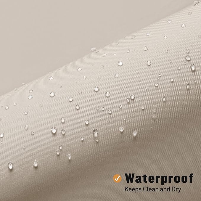MitoVilla Long Fabric Shower Curtain Liner, Soft & Lightweight Cream Shower Curtain Liner for Hotel, Machine Washable, Waterproof, 72x78 Inch, Beige