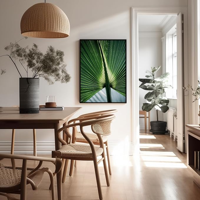 Monem Art Tropical Palm Leaf Macro Photography Print - Minimalist Botanical Nature Art Poster - Wall Decor for Living Room, Bedroom or Office - 12x16 Unframed Wall Art by Mareike Bohmer