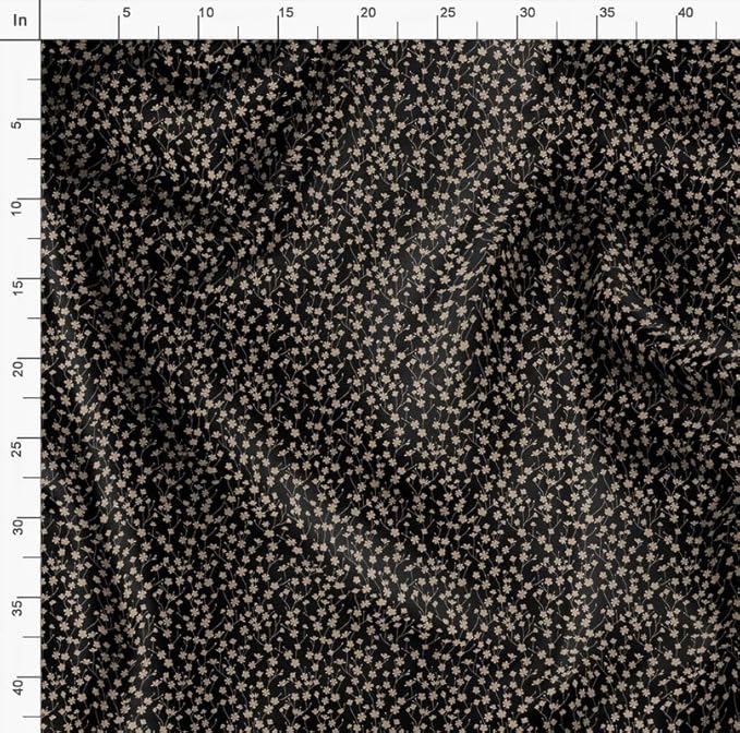 Soimoi Lightweight Cotton Voile Fabric, Black - Floral Print, Unstitched Material - 42 Inch Width, Ideal for Making Summer Dresses, Blouses, Scarves, Lingerie, Sheer Curtains, Garment Linings, 1 Yard