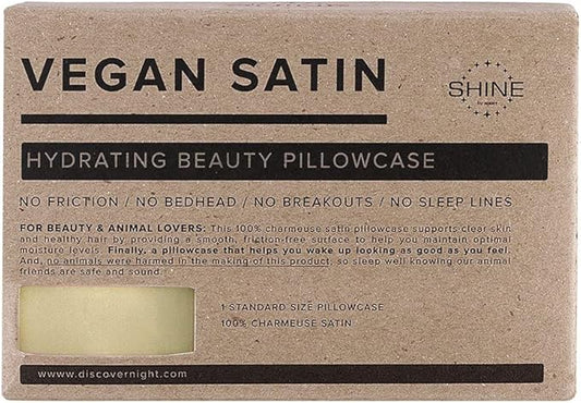 Vegan Satin Hydrating Beauty Pillowcase (Champagne, Standard)