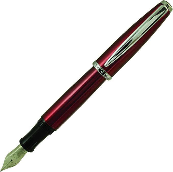 Monteverde USA Aldo Domani Fountain Pen Red - Medium Nib - Luxury Writing Pen - JoWo Stainless Steel Nib - Smooth Ink Flow - Refillable - Gift Box Included