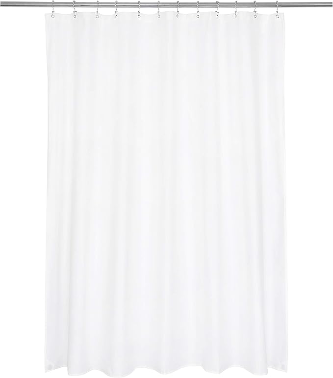 Ultimate Waterproof Fabric Shower Curtain or Liner, Breathable TPU & Machine Washable, Use for Bath Tub/Stall in Home and Hotel, White, 70"x72"