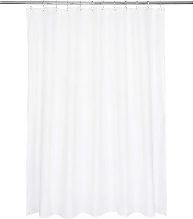 Ultimate Waterproof Long Fabric Shower Curtain or Liner 72x78, Breathable TPU & Machine Washable, Use for Bath Tub/Stall in Home and Hotel, White, 72"x78"