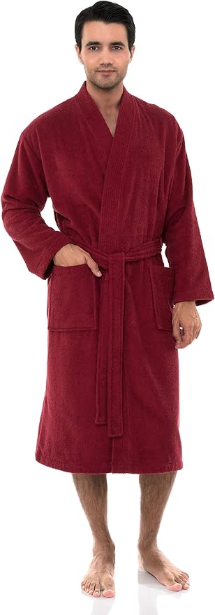 TowelSelections Mens Robe Cotton Terry Cloth Bathrobe Soft Kimono Towel Bath Robe for Men XS to 4X