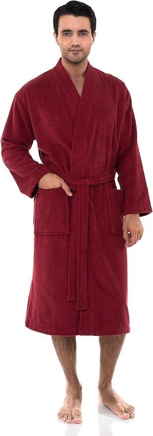 TowelSelections Mens Robe Cotton Terry Cloth Bathrobe Soft Kimono Towel Bath Robe for Men XS to 4X