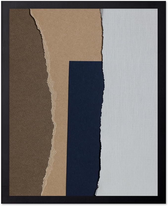 Monem Art Torn Paper Neutral Collage Print - Minimalist Scandinavian Abstract Poster - Wall Decor for Living Room, Bedroom or Office - 12x16 Unframed Wall Art by Mareike Bohmer