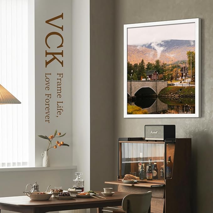VCK 24x30 Poster Frame Set of 4 - White, Gallery-Quality Wood Picture Frames, 1.1-Inch Wide Border, Polished Plexiglass, Vertical or Horizontal Wall Display for Photo/Art/Prints, White