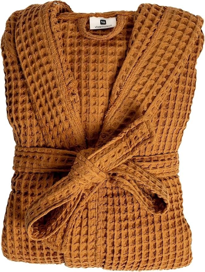 Unisex Hooded Waffle Robe for Women & Men 100% Turkish Cotton | Quick-Dry Bathrobe | Cozy Housecoat for Lounging