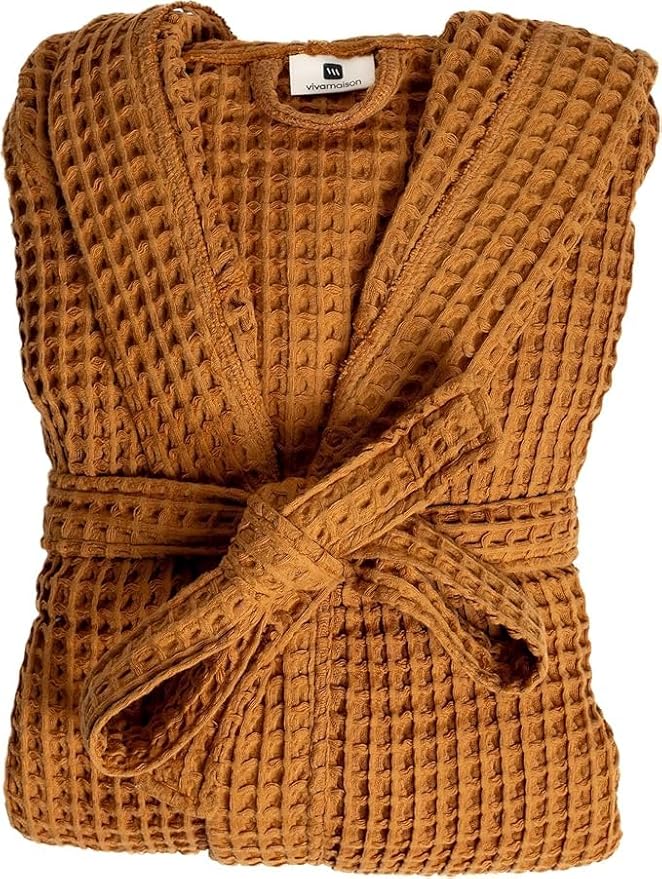 Unisex Hooded Waffle Robe for Women & Men 100% Turkish Cotton | Quick-Dry Bathrobe | Cozy Housecoat for Lounging