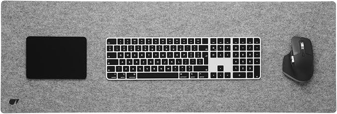 Oakywood Craft 100% Merino Wool Felt & Cork Desk Mat Sustainable, Handmade Wool Felt Desk Pad with Cork Base for Comfort and Stability Grey 90x30cm (35,4x11,8 in)