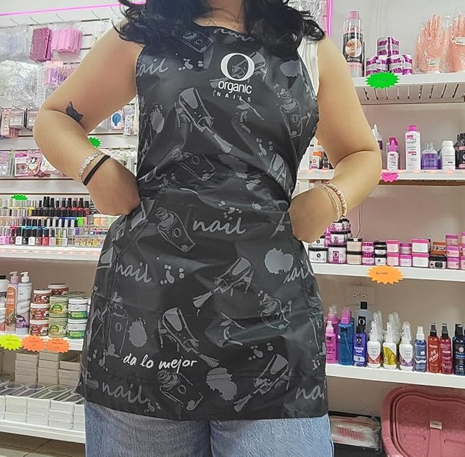 Organic Nails MANDIL Negro Black Apron Permeable Linen