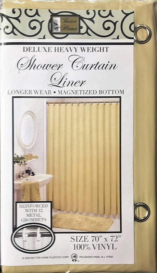 Better Home Deluxe Heavy Weight Shower Curtain Liner Bright Color (Taupe)