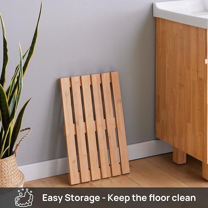 Bath Mat for Shower, Wooden Floor Mat for Bathroom,Non-Slip | Heavy Duty, Shower Mat for Indoor Outdoor