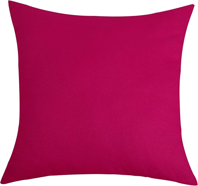 TangDepot Cotton Solid Throw Pillow Covers, 18" x 18" , Brilliant Rose, 1 Count (Pack of 1) | 100% cotton, same-color zip, machine wash & air dry. For living room, bedroom, office, car. 42 colors, 225 sizes. Cover only.