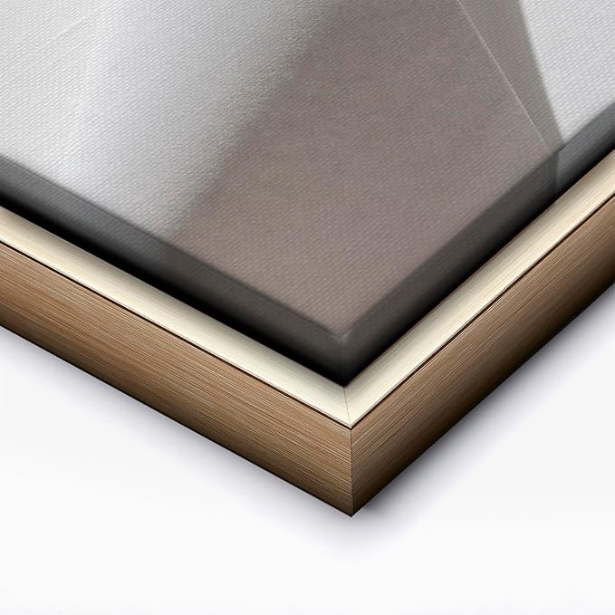 Monem Art Minimalist Folded Paper Abstract Print - Scandinavian Neutral Texture Art Poster - Wall Decor for Living Room, Bedroom or Office - 8x10 Silver Framed CANVAS Wall Art by Mareike Bohmer