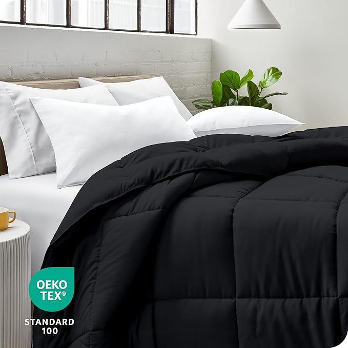 Bare Home Duvet Insert Comforter - King/California King - Goose Down Alternative - Ultra-Soft - Premium 1800 Series - All Season Warmth - Bedding Comforter (King/Cal King, Black)