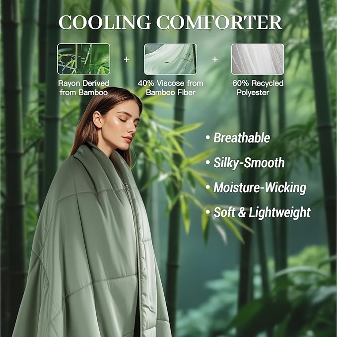 NEXHOME PRO 100% Viscose from Bamboo Comforter Twin Size - Ultra-Soft, Breathable, Lightweight All-Season & Summer Duvet Insert, Natural Temperature Regulating for Cooling Sleep
