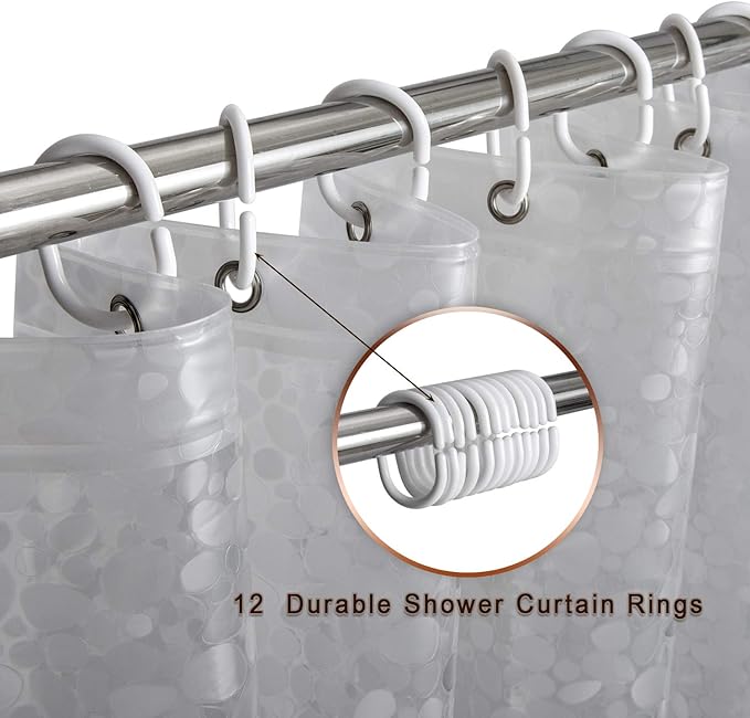 Bostofy Extra Long Shower Curtain Liner, Heavyweight Liner with Magnets and Rust-Proof Metal Grommets, Waterproof Shower Liner for Bathroom, 72' W x 78' H