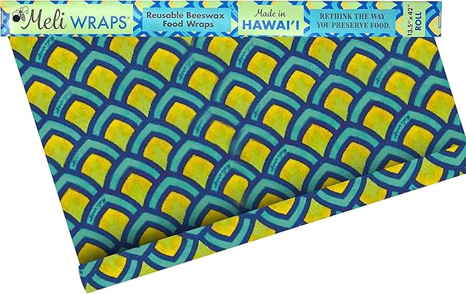 Meli Wraps - Reusable Beeswax Wrap Roll, Zero Waste Beeswax Wraps for Covering Food, Kitchen Roll for Food Storage, 13.5 x 42, Scales