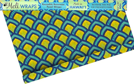 Meli Wraps - Reusable Beeswax Wrap Roll, Zero Waste Beeswax Wraps for Covering Food, Kitchen Roll for Food Storage, 13.5 x 42, Scales