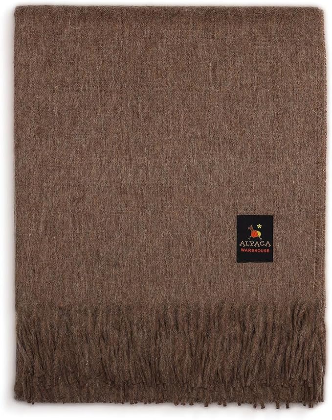 Superfine Alpaca Wool Throw Blanket - Lightweight Alpaca Merino Wool Throw Blankets for Using Indoors or Outdoors | Soft Peruvian Alpaca Blanket Wool Blanket Solid Color 72" x 60" (Taupe)