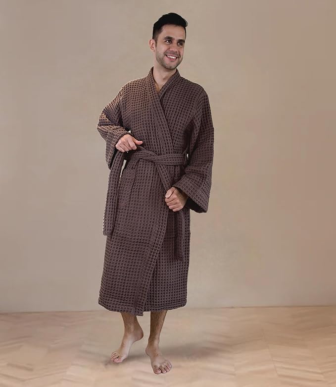 Luxury Organic Japanese Cotton Hotel & Spa Waffle Bathrobe for Men and Women (Hooded/Kimono)