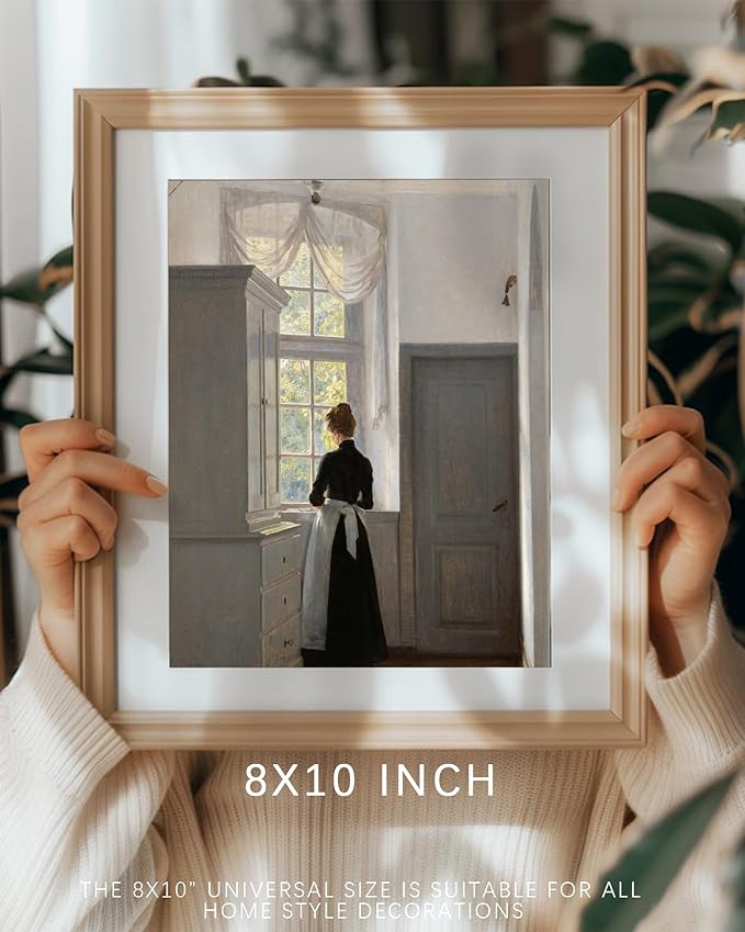 Vodefoad The Dream Window Wall Art Vintage Woman Portrait Painting Print Moody Art Print Decor Victorian Farmhouse Style Wall Decor for Gallery Nursery Bedroom Bathroom Office - 8x10Inch Unframe