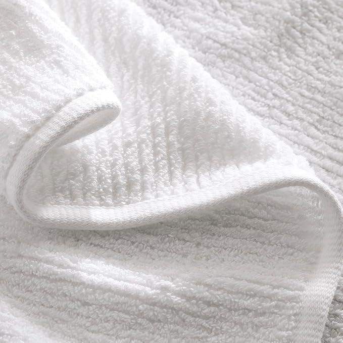 BOLL & BRANCH Turkish Ribbed Bath Sheet - White - 100% Organic Turkish Cotton - Oversized Soft Absorbent Quick Dry Luxury Spa Bath Sheet with Textured Rib Weave - Premium Comfort