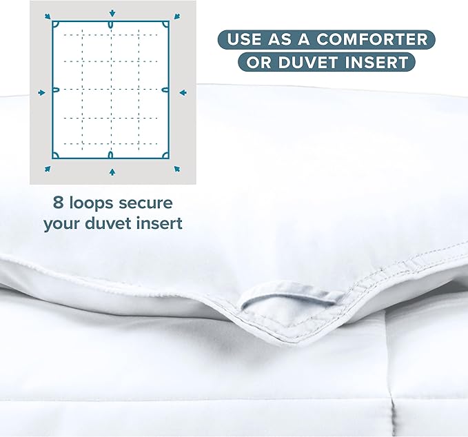 Bare Home Duvet Insert Comforter - Full Size - Goose Down Alternative - Ultra-Soft - Premium 1800 Series - All Season Warmth - Bedding Comforter (Full, White)