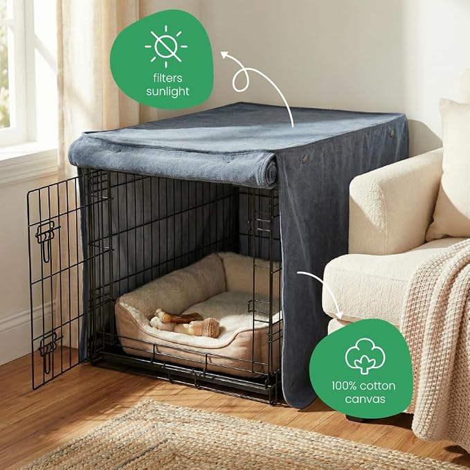 Molly Mutt Dragonstone Dog Crate Cover, GOTS-Certified 100% Organic Cotton Canvas Cover for Dog or Puppy Kennel and Cage, Washable, Free of Harmful Chemicals, XXX-Large, Fits 54"x37"x45" Crate