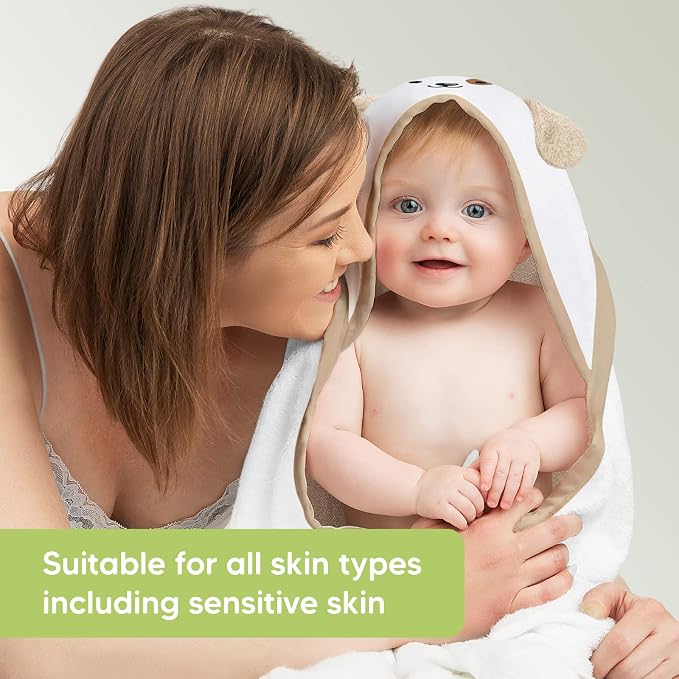 KeaBabies Bamboo Viscose Baby Hooded Towel & 6-Pack Washcloths - Large, Soft, Organic, 35" x 35"